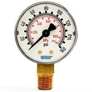 Wika 4260902 111.11P 2.5" 30 PSI Bourdon Tube Gauge U-Clamp Dry ABS Case