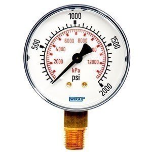 Wika 4282900 2.5" 233.55 60 PSI Bourdon Tube Panel Builder Gauge