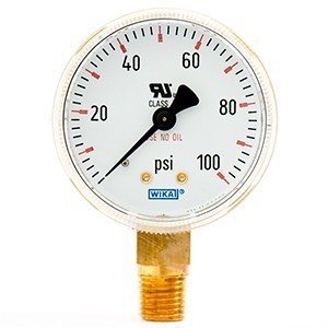 Wika 4253124 2.5" 111.10 60 PSI Bourdon Tube Pressure Gauge Dry ABS Case