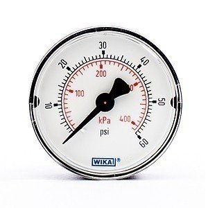Wika 8990357 2" 111.10 100 PSI/KPA Bourdon Tube Pressure Gauge Dry ABS Case