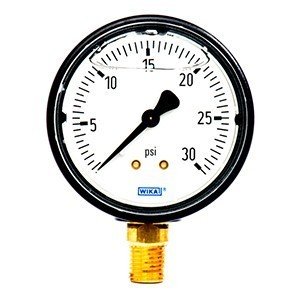 Wika 8736499 111.10 2.5 5000PSI DOM/KPA 1/4 L Brass Gauge