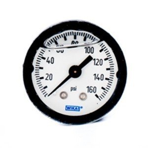 Wika 9318020 2.5" 213.40 30 INHG/30 PSI VAC Bourdon Tube Gauge Forged Brass Filled Brass Case