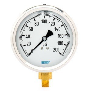 Wika 9311909 2.5" 111.12 60 PSI/KPA Bourdon Tube Gauge w/U-Clamp Dry Steel Case