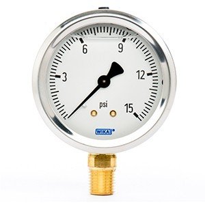 Wika 9691923 1.5" 111.12 30 PSI/KGCM2 Bourdon Tube Pressure Gauge Dry ABS Case