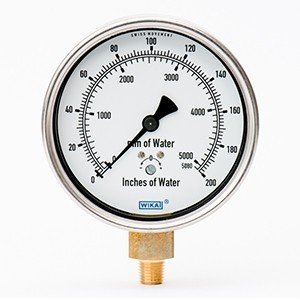 Wika 9690684 2" 111.12 60 PSI/KPA Bourdon Tube Pressure Gauge Dry ABS Case