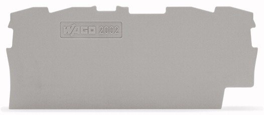 Wago END PLATE FOR 2002-1401, 0.8MM GREY,  2002-1491