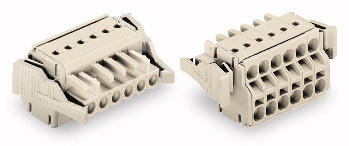 Wago 721-2106/037-000 2-Conductor female Connector with locking levers 6-pole