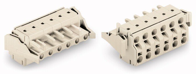 Wago 721-2206/037-000 2-Conductor female Connector with locking levers 6-pole