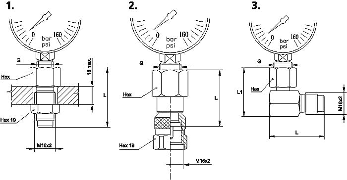 Cejn 19-359-1608 Gauge Connection Coupling with Pressure Damper G 1/4"