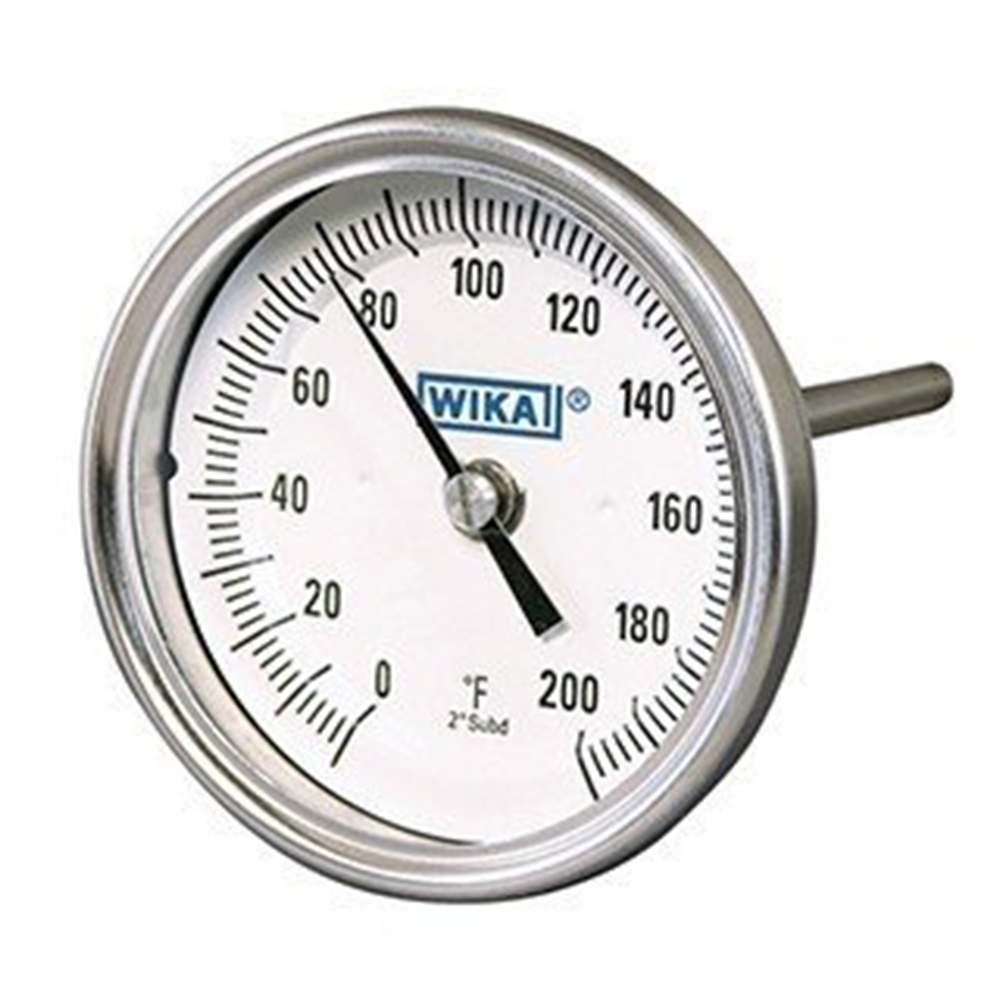 Wika 30040D216G4 3" TI.30 Bimetal Mechanical Thermometer Stainless Steel
