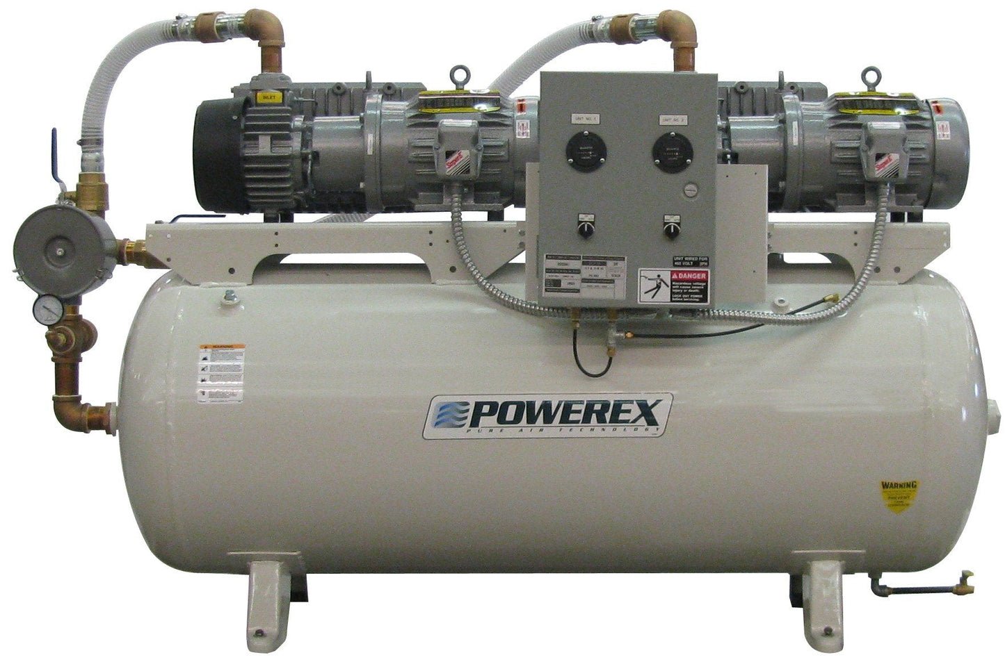 Powerex IVD1006 Lubricated Rotary Vane Vacuum Tank Air Compressor IVD Duplex