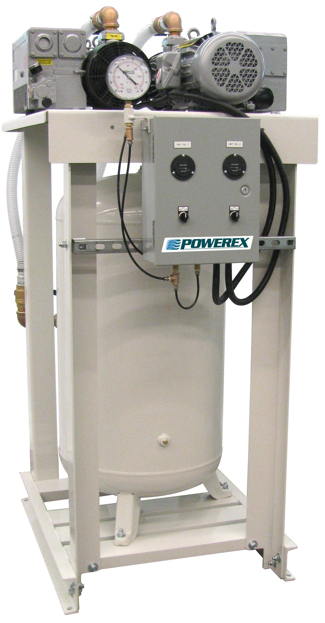 Powerex IVS0202 Lubricated Rotary Vane Vacuum Tank Air Compressor IVS Simplex