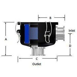 Solberg CSL-825-NW25B ISO flange vacuum filter diagram