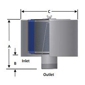 Solberg F-245P-500F compact filter diagram