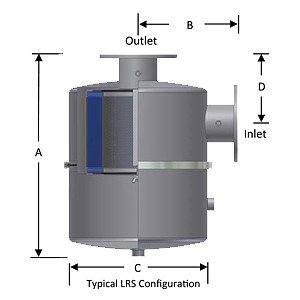 Solberg LRS-237-300C LRS-Series Liquid Separator 3" Inlet Vacuum Filter (intergrated)