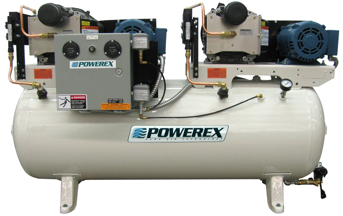 Powerex STD0303 Oil-Less Open Scroll Tank Air Compressor STD Duplex
