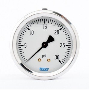 Wika 9767193 2.5" 213.53 30 PSI Bourdon Tube Gauge Crimped Ring Filled Stainless Steel Case